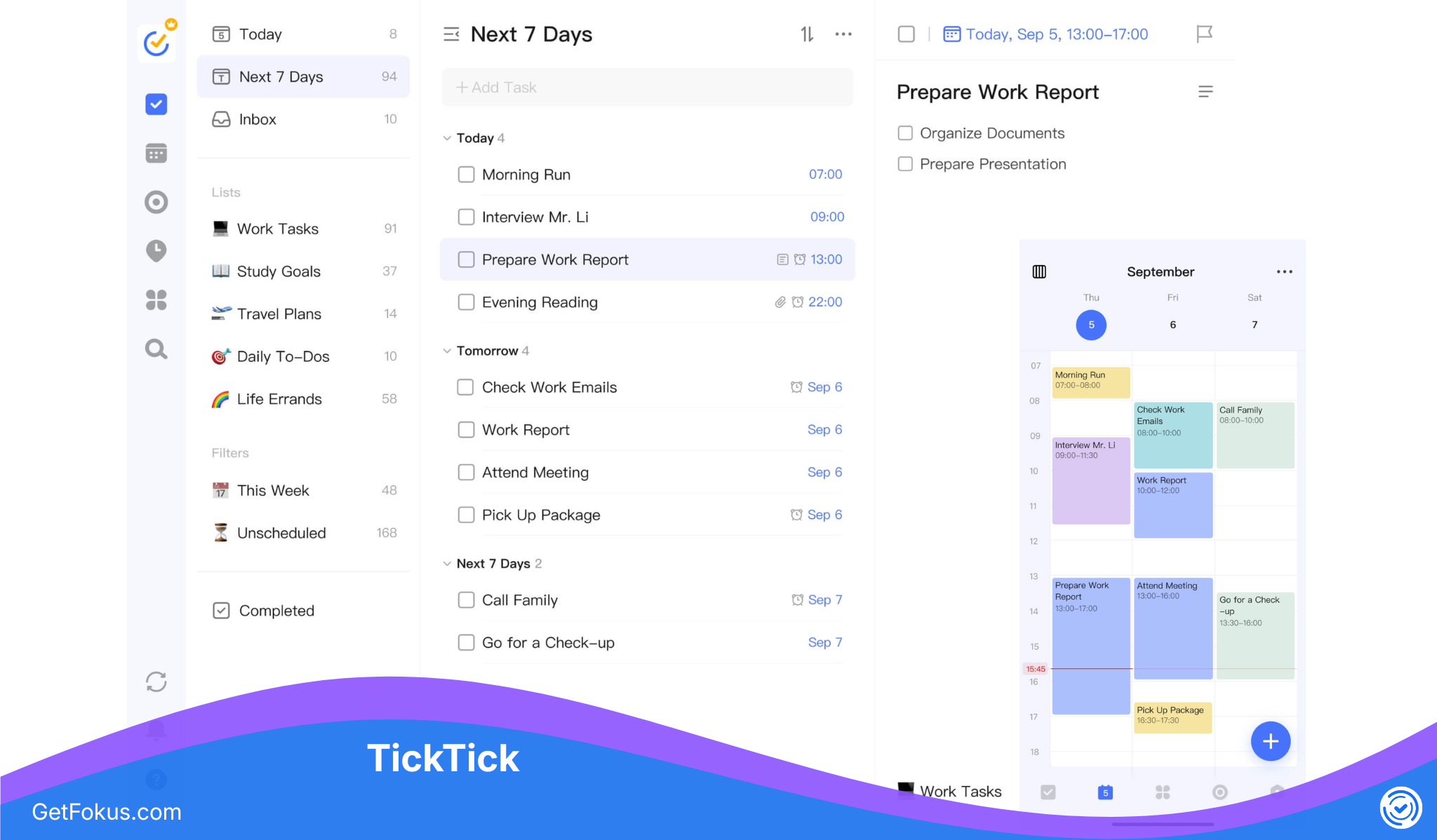 TickTick interface